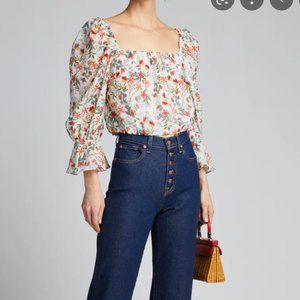 DEB FLORAL BLOUSON SLEEVE BLOUSE